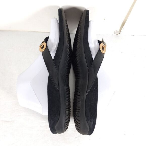 Vionic Women's Ola US 9 Black Embellished Orthaheel Flat Thong Sandals - Picture 13 of 14